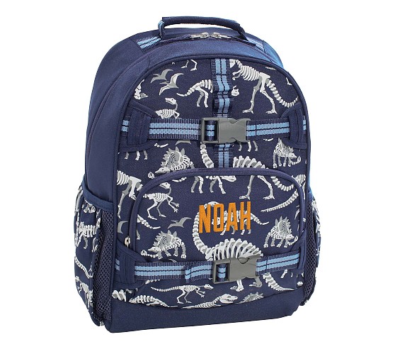 Pottery Barn Kids MACKENZIE リュック 恐竜柄 Mackenzie Navy Dinosaur Bones Glow-in-the-Dark Backpacks | Pottery