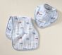 Airplanes Organic Muslin Bib, Burp &amp; Swaddle Set