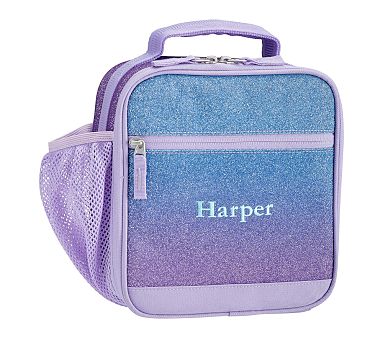 Mackenzie Lavender/Aqua Ombre Sparkle Glitter Classic Lunch Box