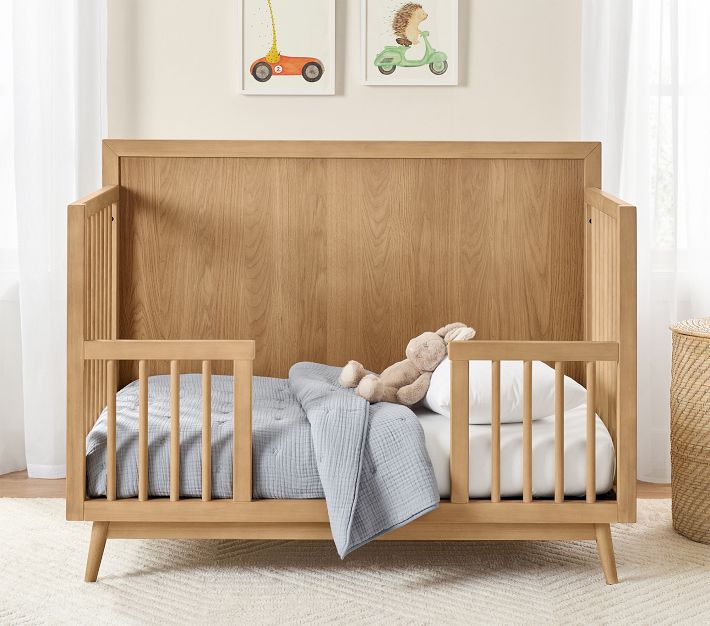West Elm x PBK Mid Century 4-in-1 Toddler Bed Conversion Kit, Blonde, UPS Delivery