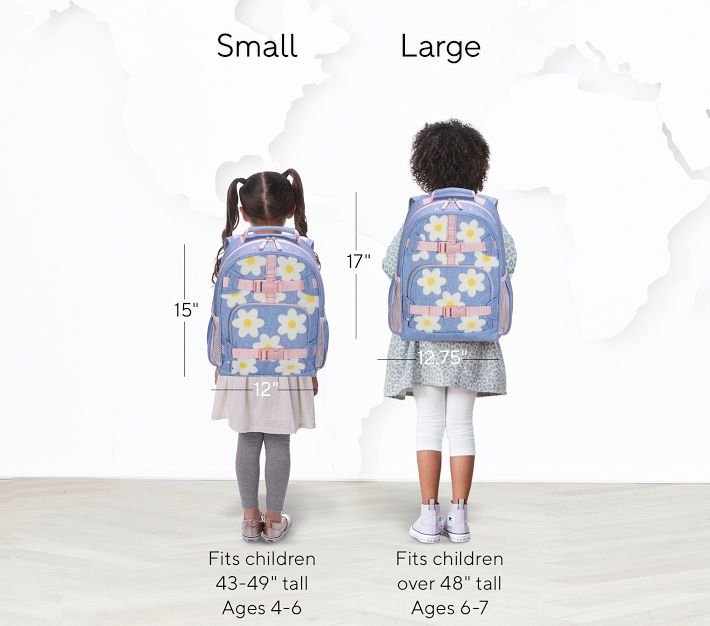 Mackenzie Blue Daisies Chenille Backpack & Lunch Bundle, Set of 3