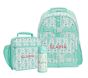 Mackenzie Roller Rabbit Aqua Monkey Backpack &amp; Lunch Bundle, Set of 3