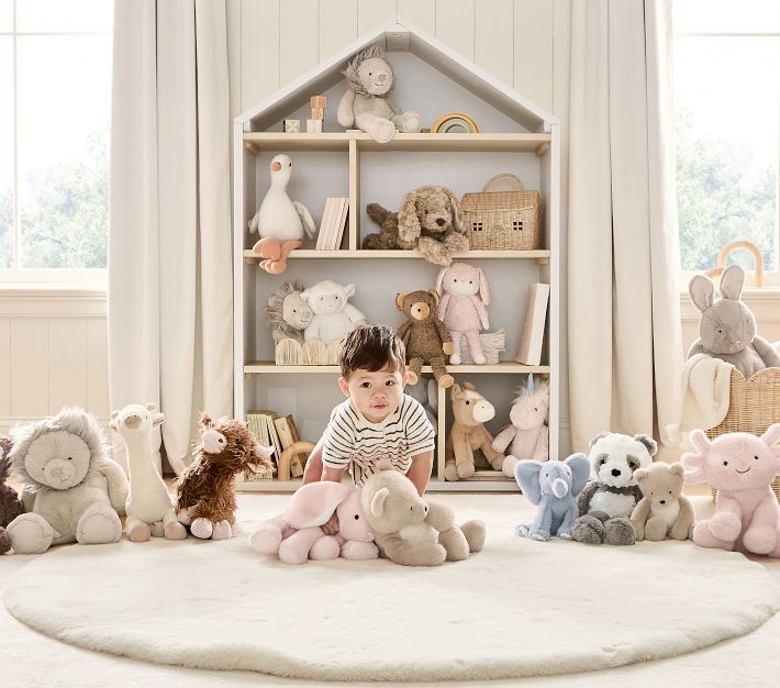 文房具・ステーショナリー idang club milkyheart circle rug Machine Washable Faux Fur Nursery 5' Round Rug | Pottery Barn Kids