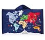 World Map Kid Beach Hooded Towel UPF 50+