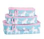 Mackenzie Aqua Unicorn Parade Packing Cubes, Set Of 3