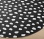 Faux Leather Brushstroke Dot Floor Mat
