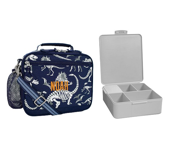 Astor Navy Dinosaur Bones Lunch Boxes | Pottery Barn Kids