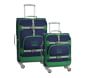 Mackenzie Navy Green Trim Solid Spinner Luggage Bundle, Set Of 2