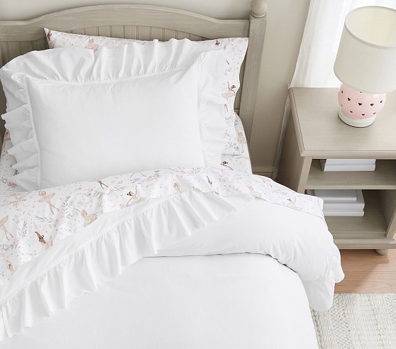 Washed Cotton Ruffle Organic Duvet Cover