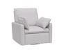 Open Box: Paxton Pillow Swivel Glider Recliner, Manual Recliner - Brushed Crossweave Light Gray