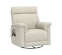 Open Box: Dream Deluxe Swivel Glider Power Recliner with Heat and Massage - Performance Heathered Basketweave Alabaster White