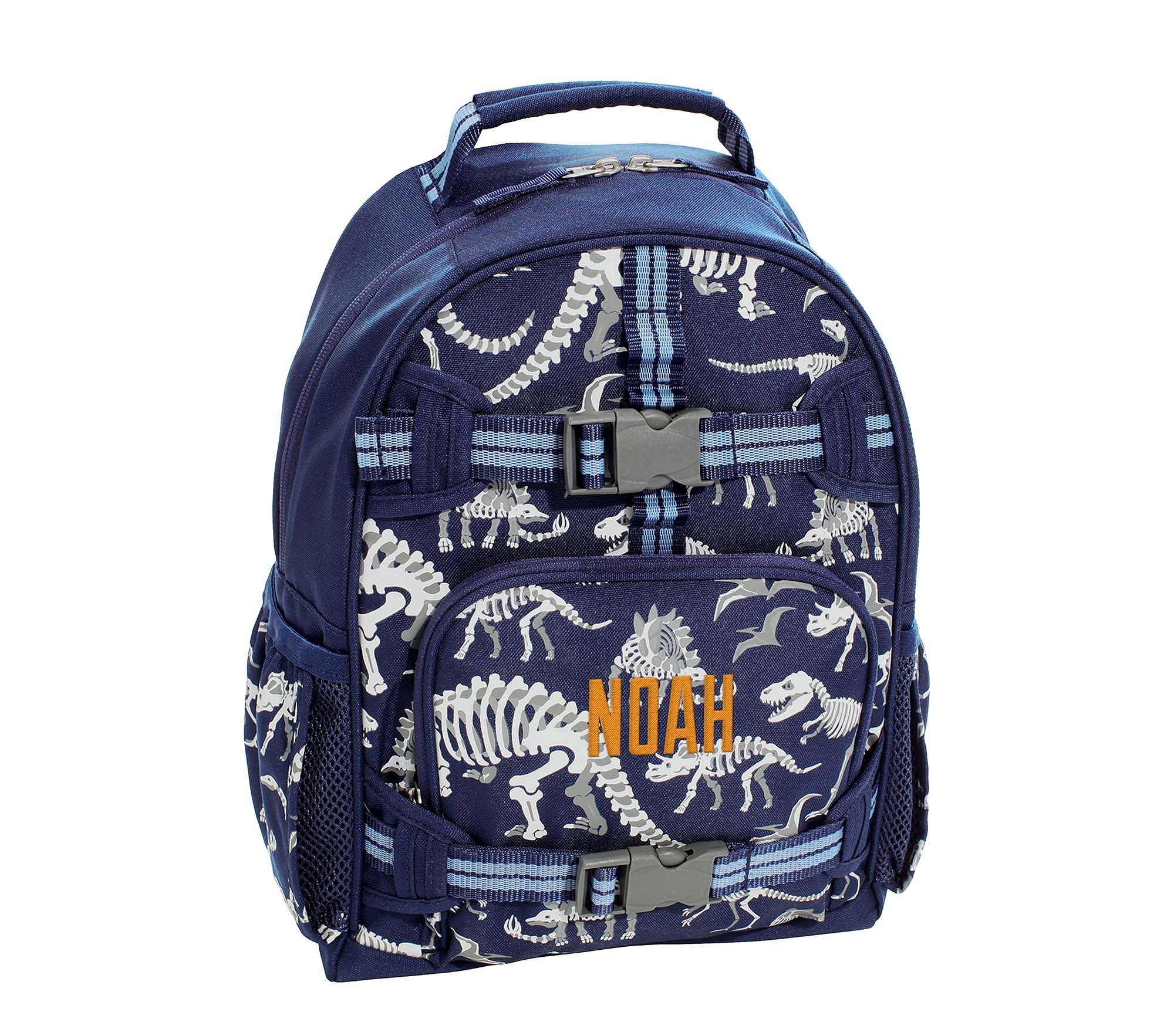 Mackenzie Navy Dinosaur Bones Glow Backpacks | Pottery Barn Kids