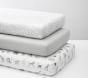 Gray Safari Crib Fitted Sheets - Set of 3