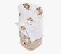 Teddy Bear Organic Muslin Bib, Burp &amp; Swaddle Set