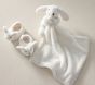 Faux Fur Bunny Newborn Thumbie &amp; Bootie Set