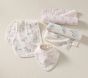 Unicorn Bows Organic Muslin Bib, Burp &amp; Swaddle Set