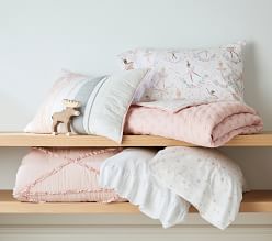 Housse De Couette Bio à Volants Pottery Barn Pour Enfant – Rose, Taille Full/Queen