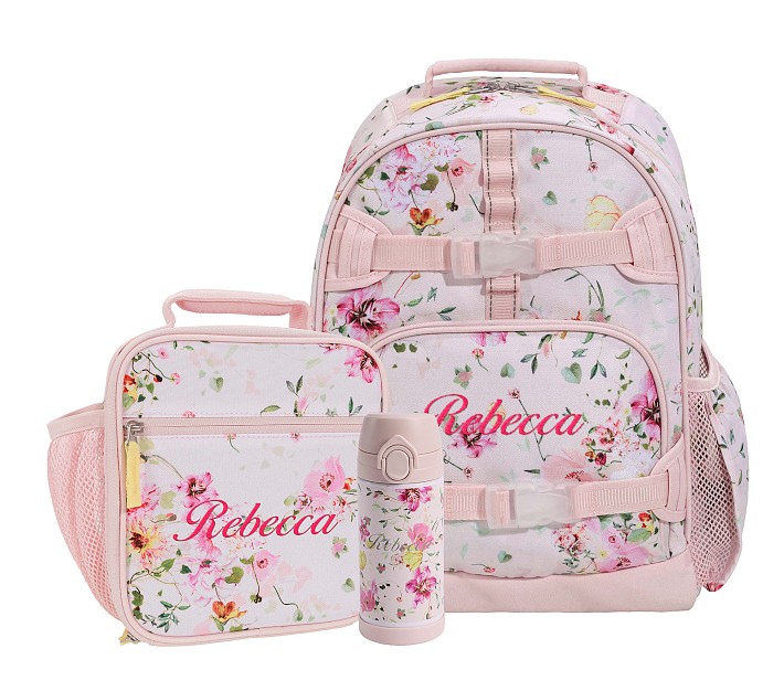 Biyejit Kids 3-in-1 Backpack Set - Includes Bookbag, Lunch Box & Pencil Case, Cute Flower Horse Design, For Ages 3+