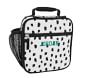 Mackenzie Black &amp; White Brushstroke Dot Lunch Boxes