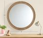 Round Wood Wavy Trim Mirror (30&quot;)