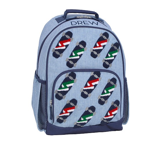 Mackenzie Gray Dinos Chenille Backpacks | Pottery Barn Kids