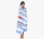Boats Rugby Stripe Kid Beach Hooded Towel UPF 50+