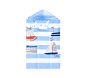 Boats Rugby Stripe Kid Beach Hooded Towel UPF 50+