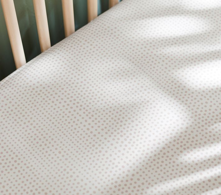 Bacati Baby & Me Dots Crib Fitted Sheet - Super Soft Plush Velour, Machine Washable