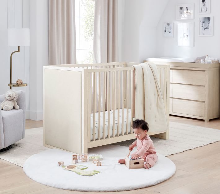 Machine Washable Faux Fur Nursery 5' Round Rug | Pottery Barn Kids