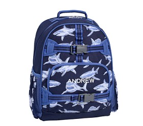 Mackenzie Blue Sharks Glow-in-the-Dark Backpacks | Pottery Barn Kids