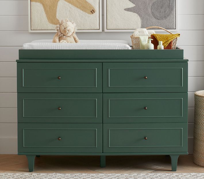 hunter green dresser Richmond Biggs Dresser Chest of Drawers in Green Lacquer and Brass –  McKenna Design Co main image 1