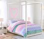 Rainbow Jumbo Faux-Fur Quilt &amp; Sham