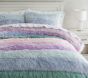 Rainbow Jumbo Faux-Fur Quilt &amp; Sham
