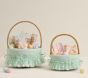 Sage Daisy Embroidered Tulle Easter Basket Liner
