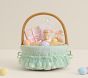 Sage Daisy Embroidered Tulle Easter Basket Liner