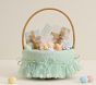 Sage Daisy Embroidered Tulle Easter Basket Liner
