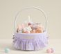 Lavender Butterfly Embroidered Tulle Easter Basket Liner