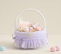 Lavender Butterfly Embroidered Tulle Easter Basket Liner