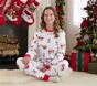 Open Box: Organic Heritage Santa Tight Fit Adult Pajama, Small - White/Black Santa