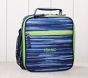 Mackenzie Blue Abstract Stripe Reflective Classic Lunch Box