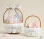 LoveShackFancy White Bunnies Easter Basket Liners &amp; Bow