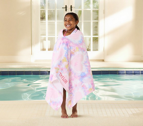 Heart Tie-Dye Kid Beach Towel UPF 50+ | Pottery Barn Kids