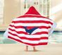 Rugby Stripe Whale Kid Beach Hooded Towel UPF 50+