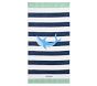Rugby Stripe Shark Kid Beach Towel UPF 50+