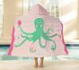 Octopus Ice Cream Reversible Kid Beach Hooded Towel UPF 50+
