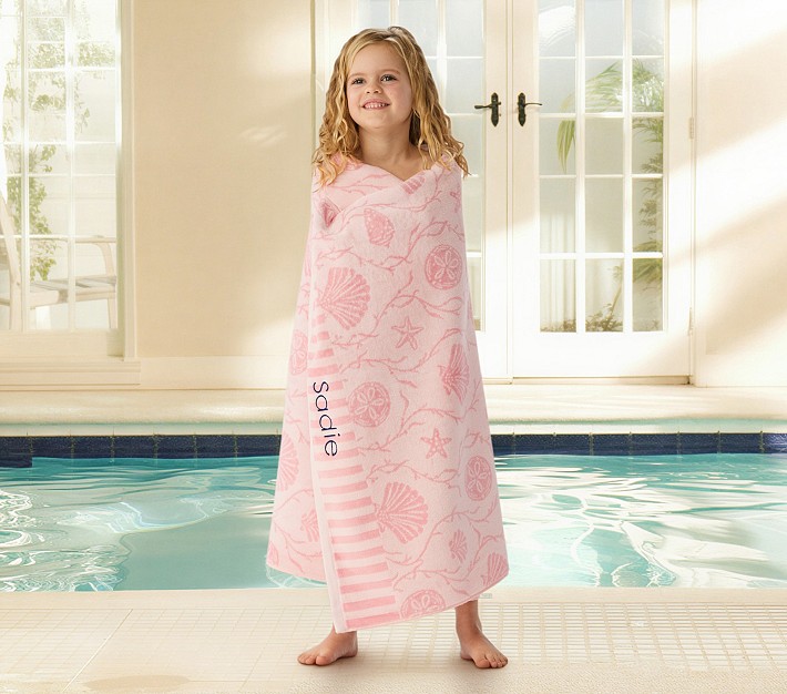 Rugby Stripe Kids Bath Towel | Pottery Barn Kids