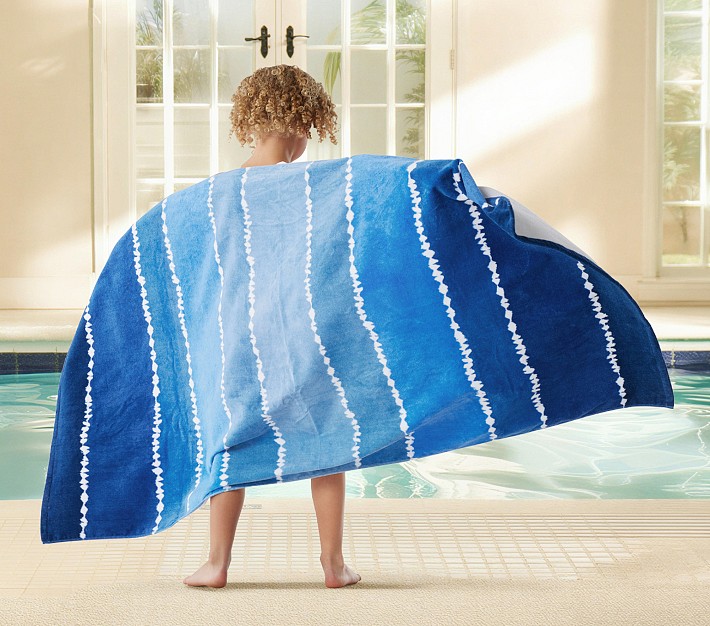 Tie-Dye Stripe Kid Beach Towel UPF 50+ | Pottery Barn Kids