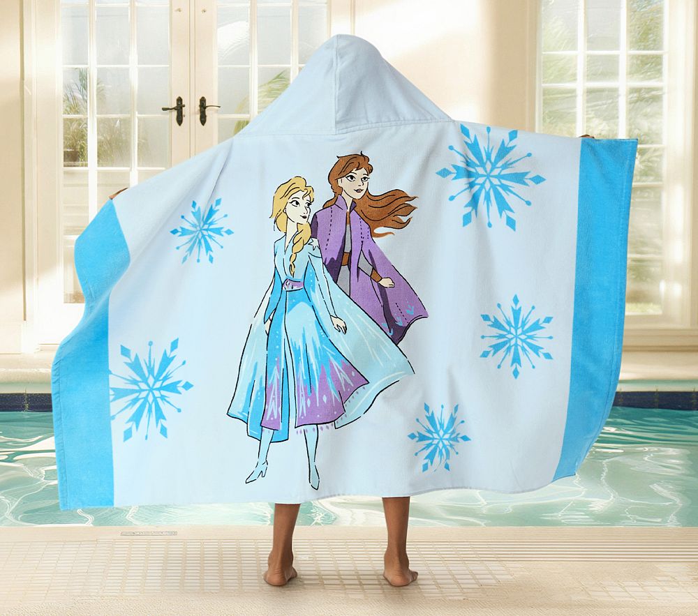 Frozen Elsa Towel Poncho with Hood for Kids blue