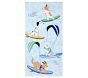 Tie Dye Surfing Dogs Kid Beach Towel