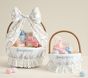 LoveShackFancy White Bunnies Easter Basket Liners &amp; Bow